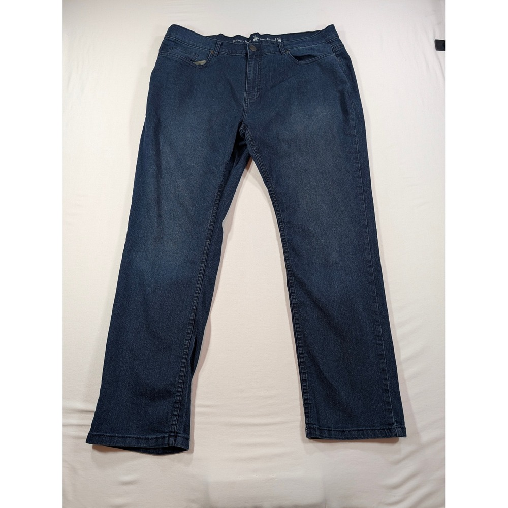 Beverly Hills Polo Club Mens Dark Wash Straight Leg Stretch Jeans 42x30